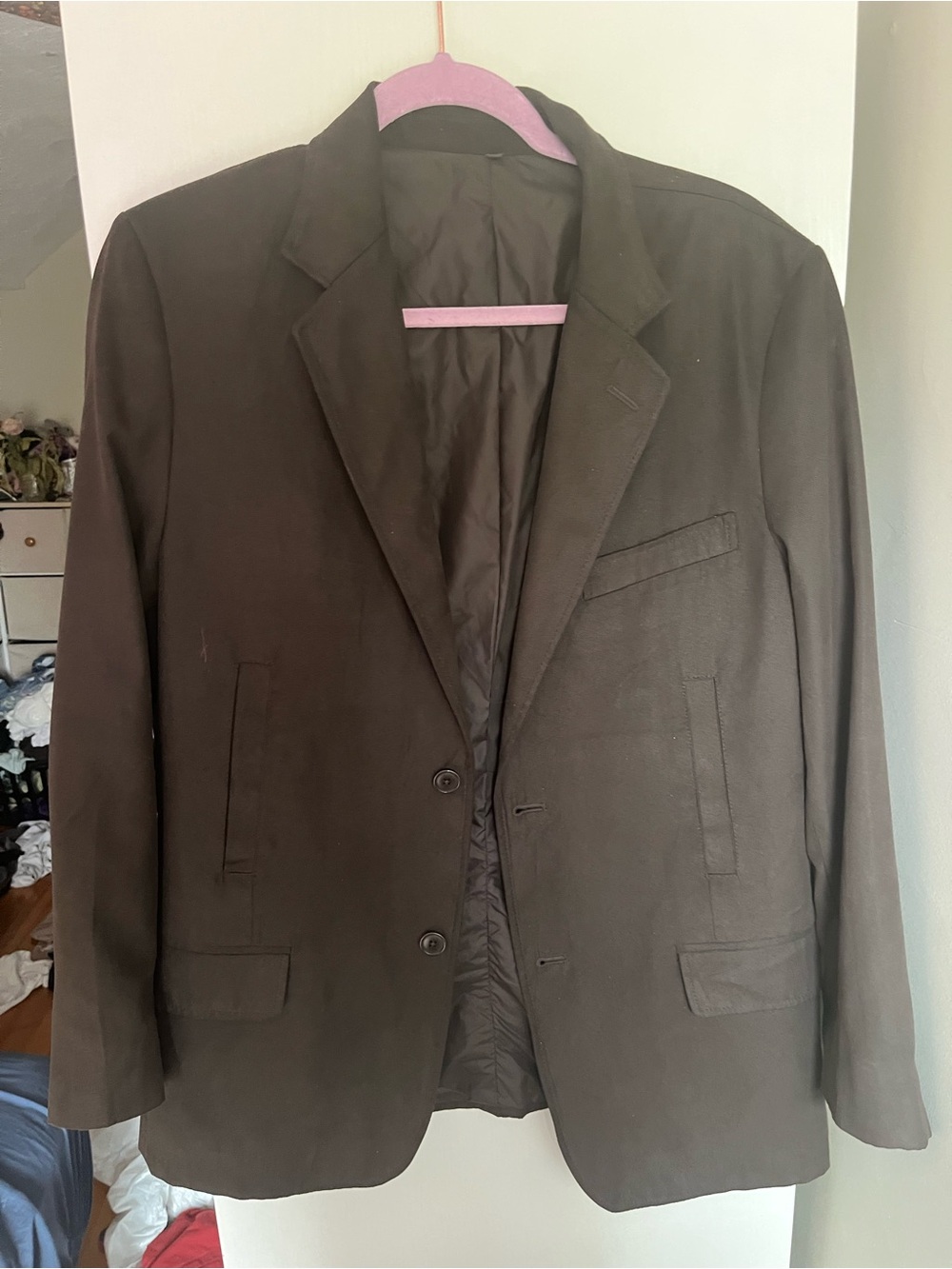 Zara Men's Brown Single-Breasted Blazer